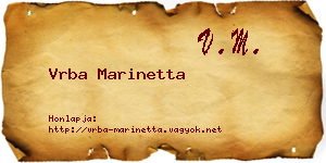 Vrba Marinetta névjegykártya