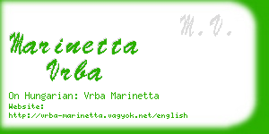 marinetta vrba business card